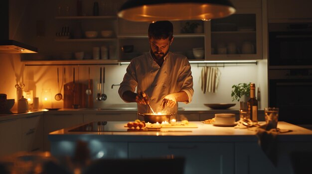 Kucharz przygotowujący potrawę